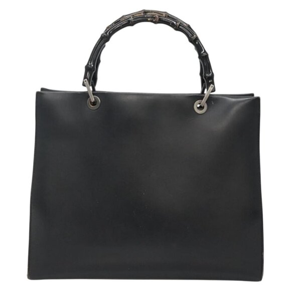 GUCCI Bamboo Hand Bag Leather Black 002 1010 3754 Auth 133382 - Picture 3 of 16